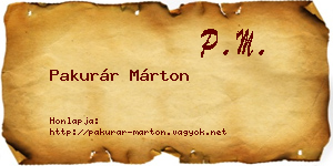 Pakurár Márton névjegykártya